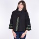Embroidered coat "Flower Lace" black